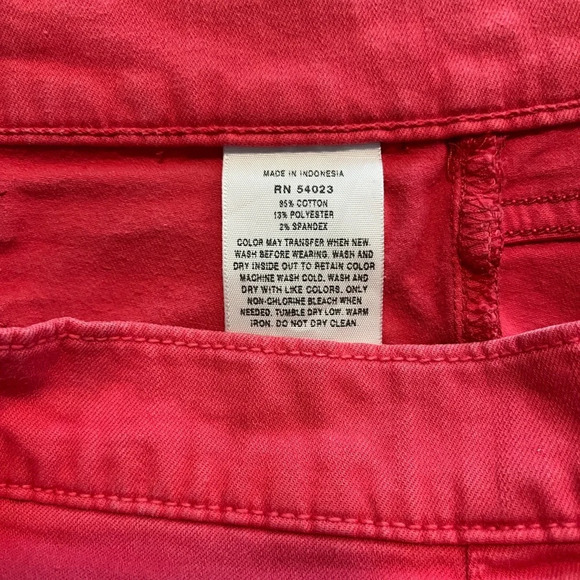 Gap Cropped Legging Jeans Red Peach, Size 32/14r - Picture 4 of 5